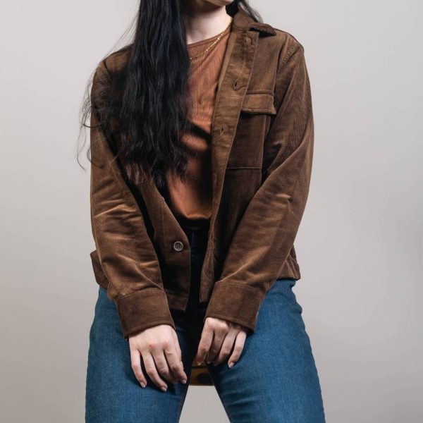 LANA Cordoroy Shacket Brown