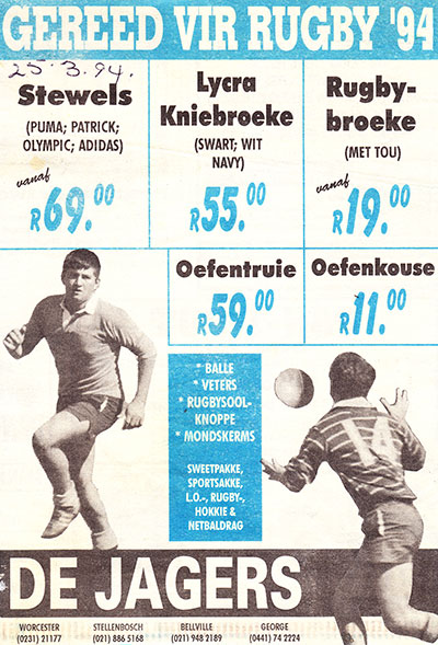 Gereed vir Rugby — March 1994
