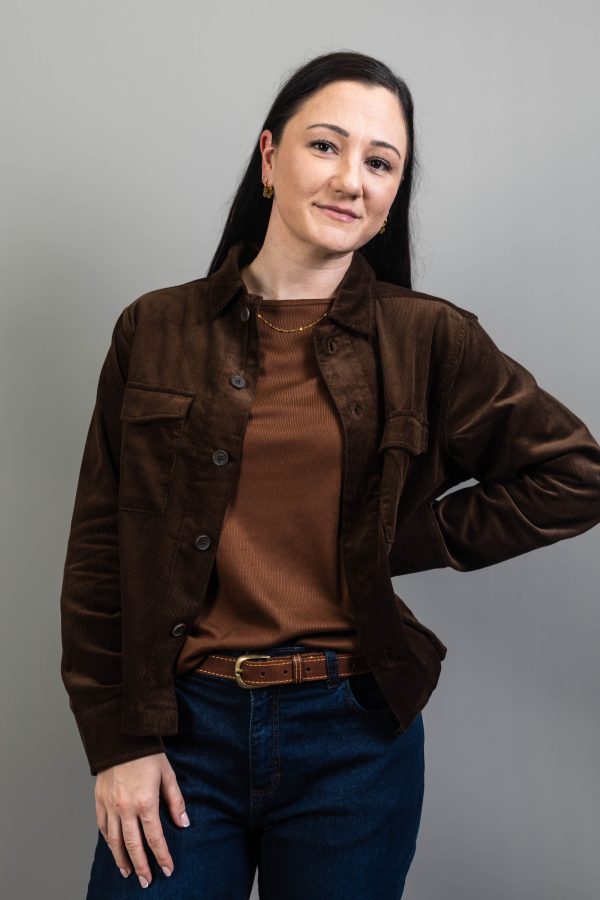 LANA Cordoroy Shacket Brown