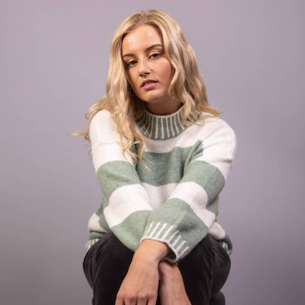 LANA Knitted Sweater Mint/White