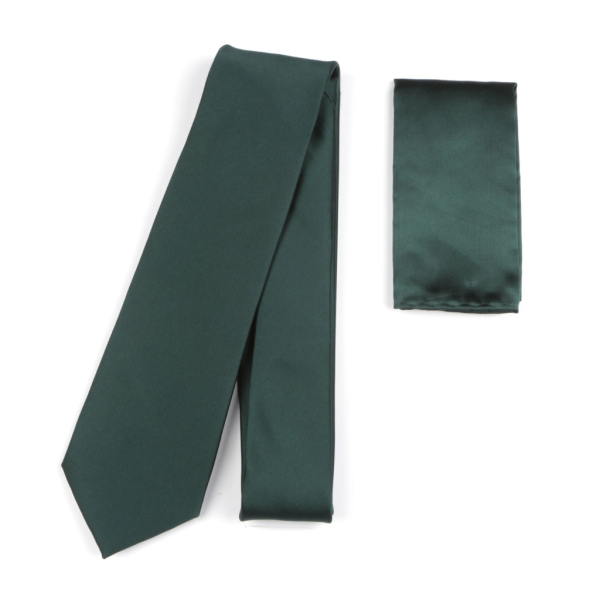 Robert Daniel Classic Plain Tie and Matching Pocket Square